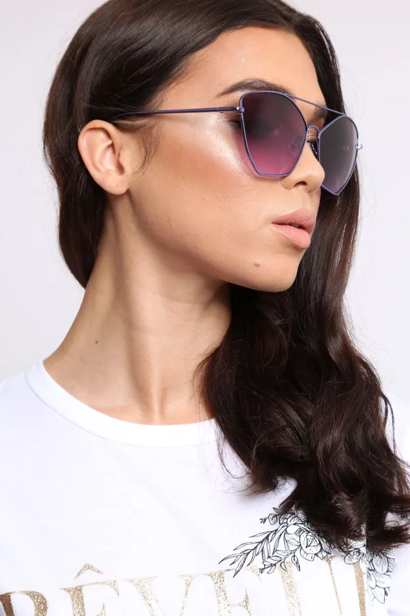 Purple Brow Bar Geometric Sunglasses - Immy