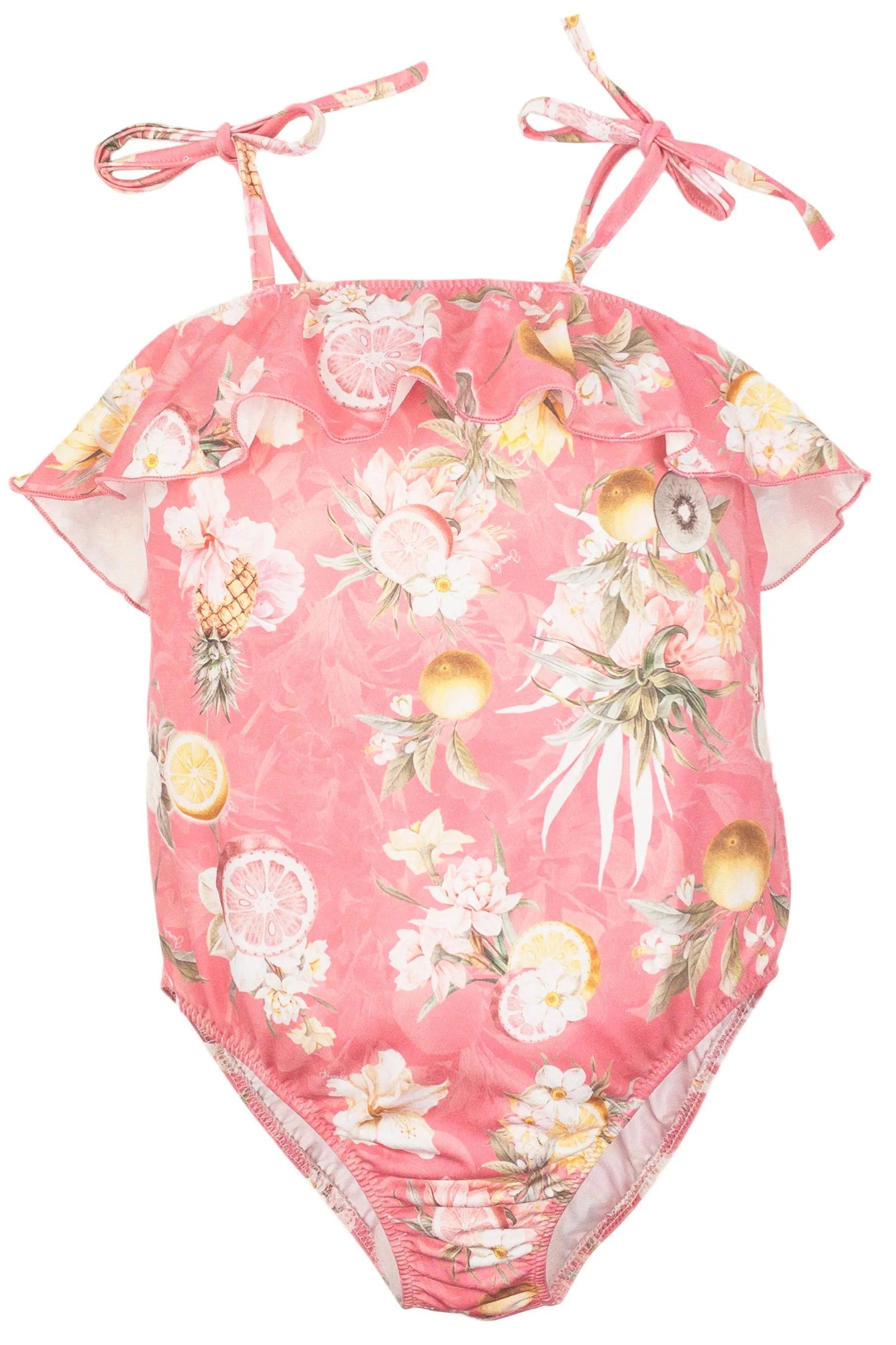 "Ella" Hot Pink Floral Fruit Print Swimsuit