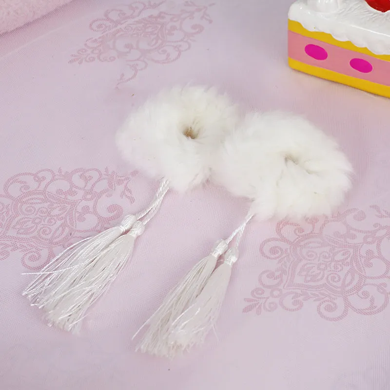 "STUFFED BALL TASSEL" HAIR TIE N092408