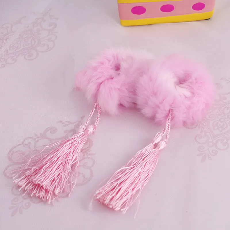 "STUFFED BALL TASSEL" HAIR TIE N092408