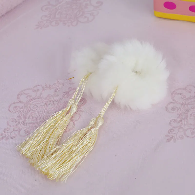 "STUFFED BALL TASSEL" HAIR TIE N092408