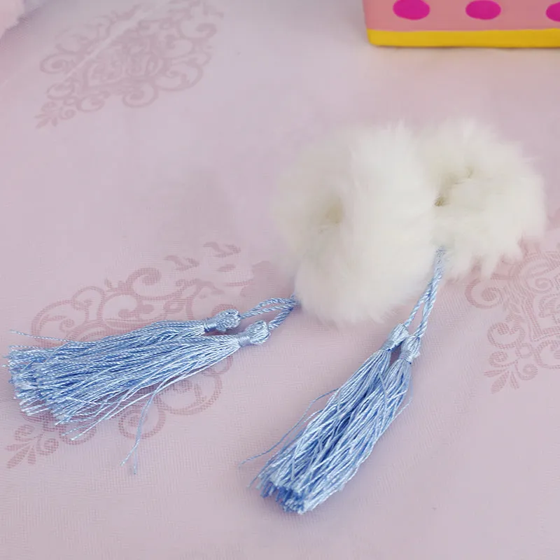 "STUFFED BALL TASSEL" HAIR TIE N092408