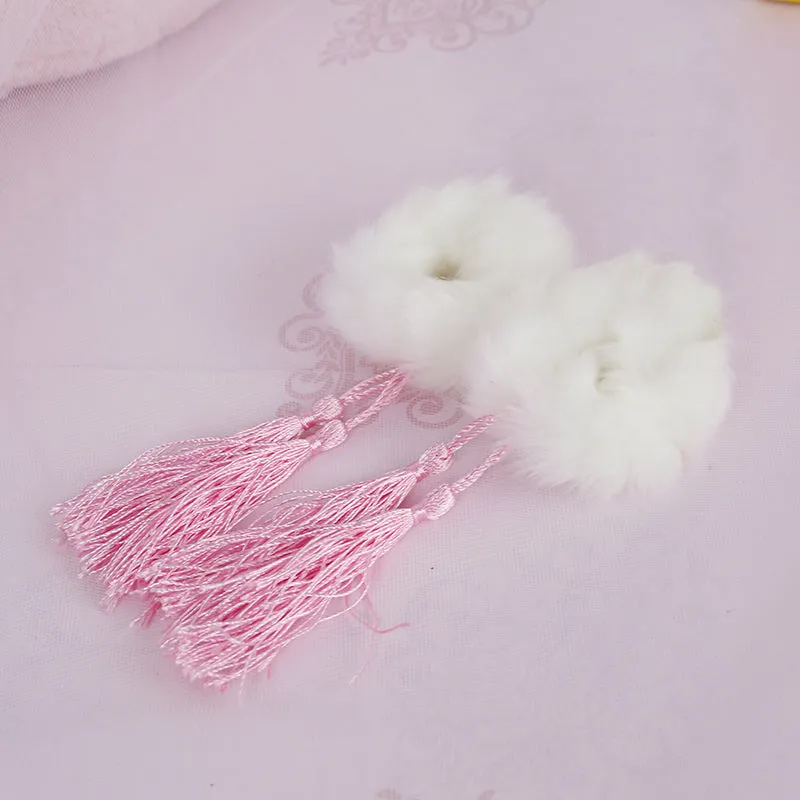 "STUFFED BALL TASSEL" HAIR TIE N092408