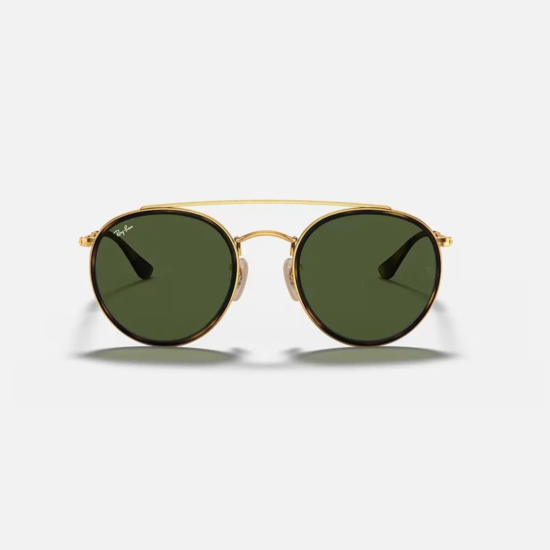 Ray Ban Round Bridge-gold tort/green