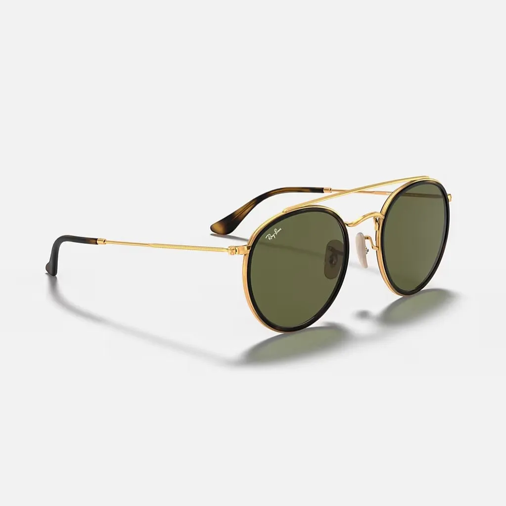 Ray Ban Round Bridge-gold tort/green
