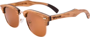 Real Zebra 1/2 Wood Vintage Browline RetroShade Sunglasses by WUDN