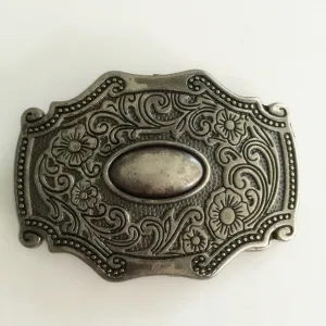 Retail Western Cowboy belt buckle With 90*65mm 105.8g Silver Metal Fashion Mens Buckles Jeans Accessories Fit 4cm Wideth Belt