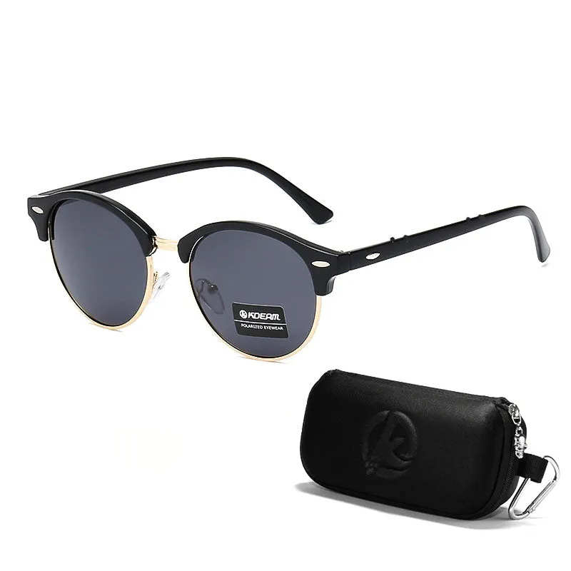 RetroRound Polarized Mirror Motorcycle Sunglasses