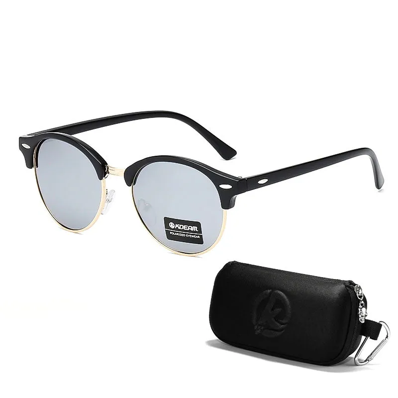 RetroRound Polarized Mirror Motorcycle Sunglasses