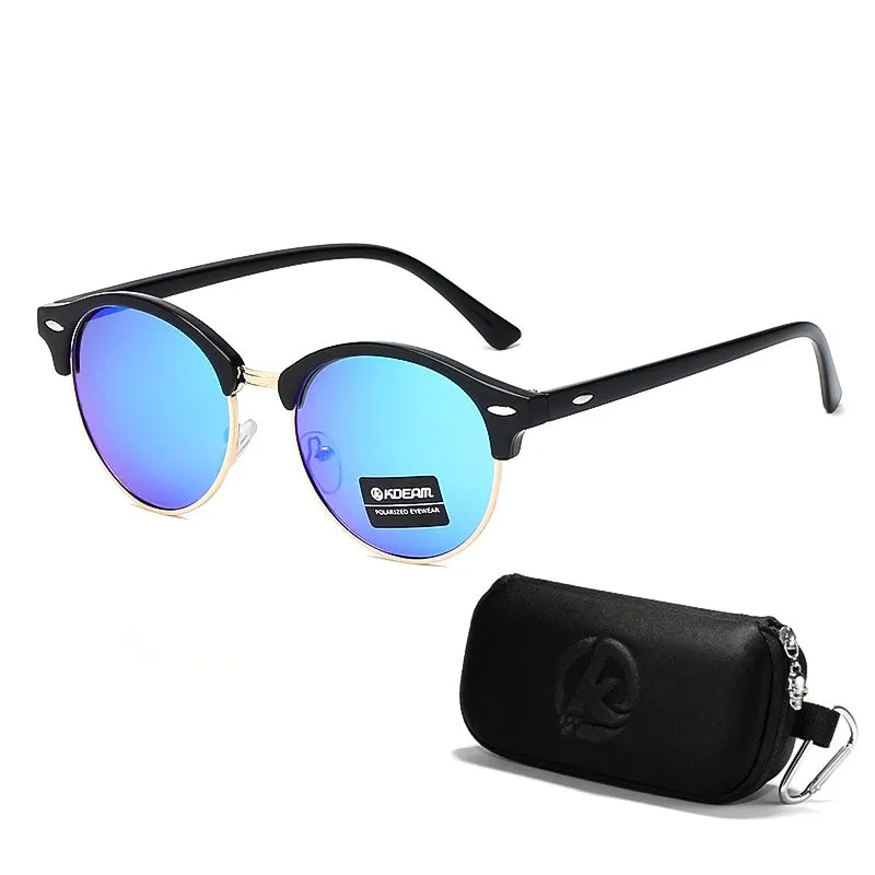 RetroRound Polarized Mirror Motorcycle Sunglasses