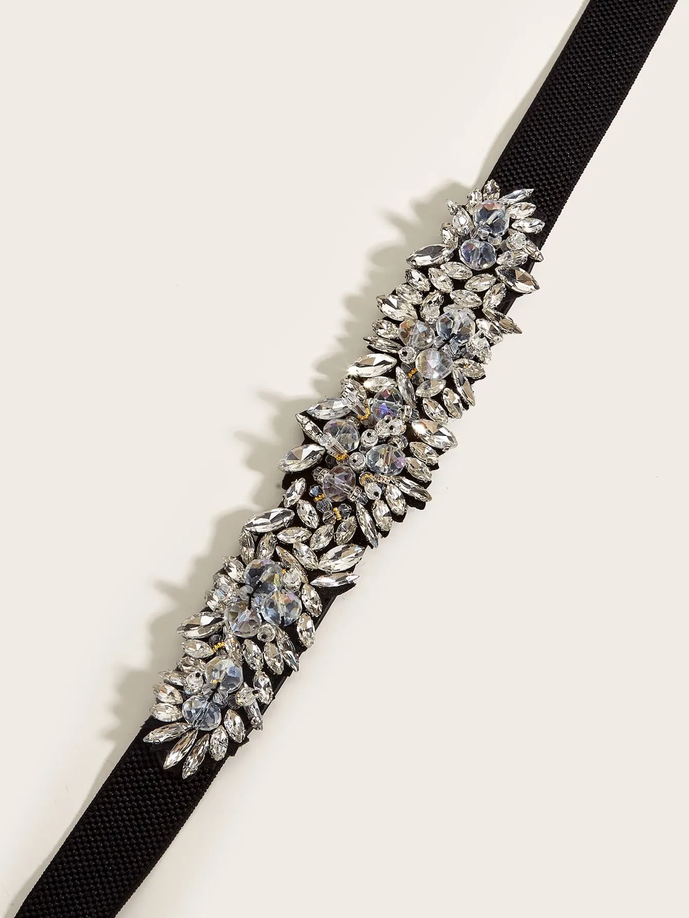 Rhinestone Decor Elastic Belt