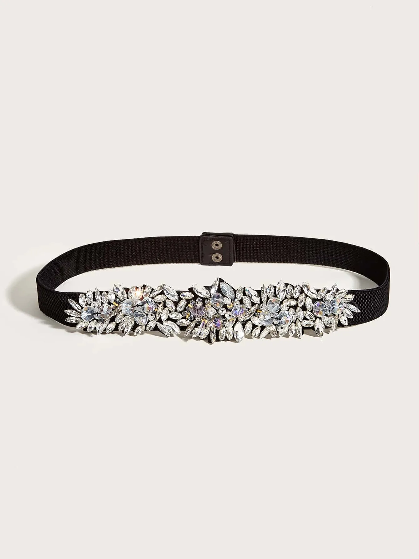 Rhinestone Decor Elastic Belt