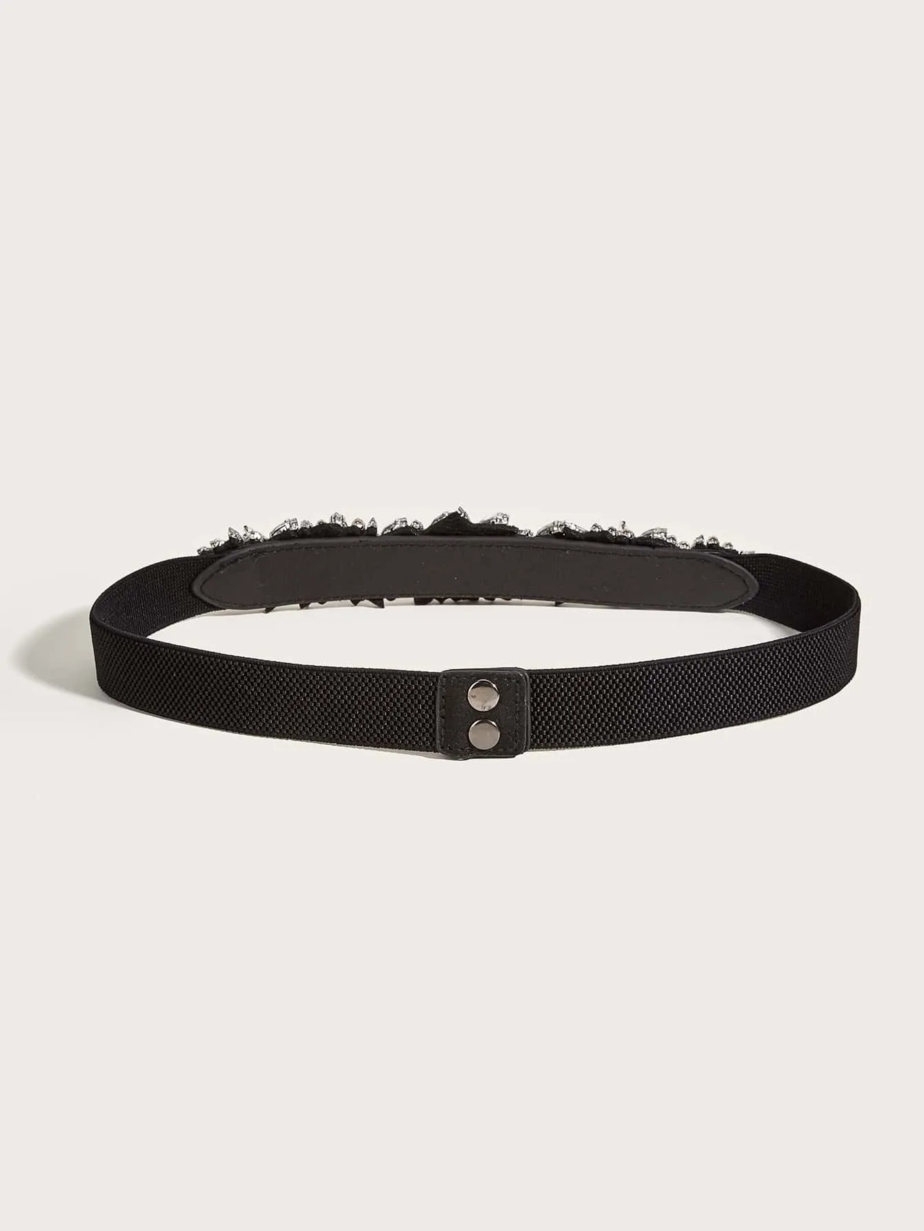 Rhinestone Decor Elastic Belt