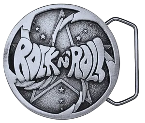 Rock and Roll Belt Buckle Pewter