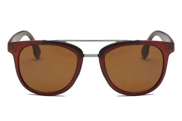 Round Brow-Bar Fashion Sunglasses