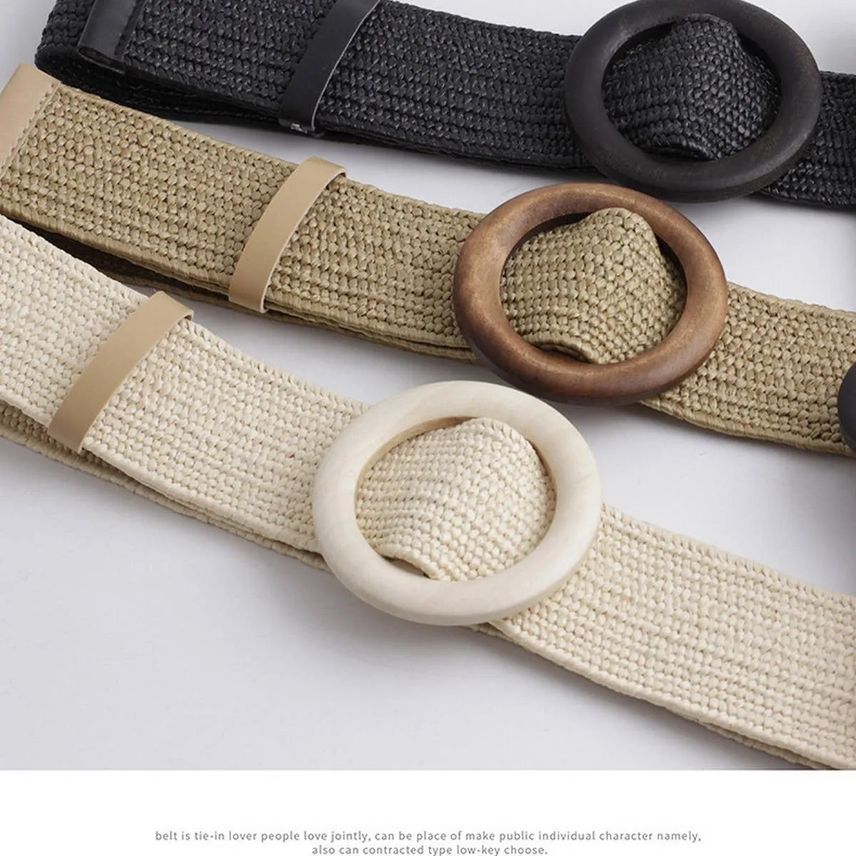 Round Buckle Stretch belt