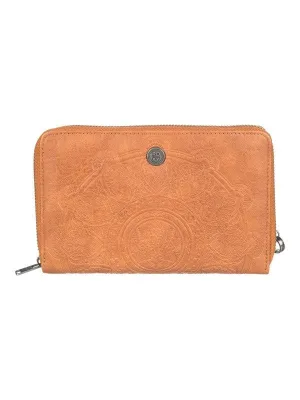 Roxy Womens Back In Brooklyn Zip-Around Wallet - Camel