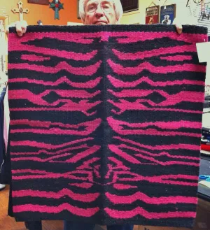 Saddle Blanket Zebra Print Bright Pink and Black
