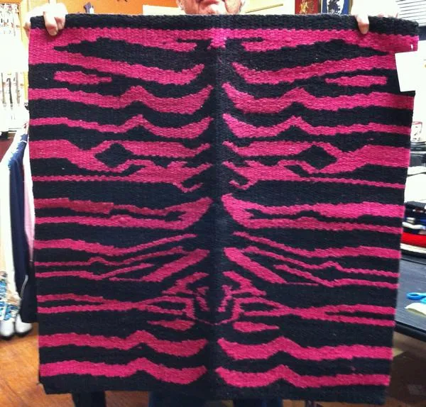 Saddle Blanket Zebra Print Bright Pink and Black