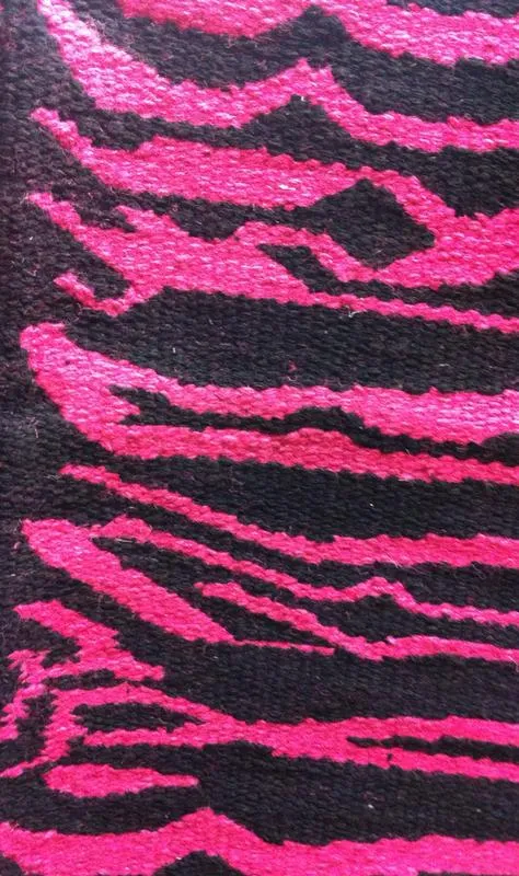Saddle Blanket Zebra Print Bright Pink and Black