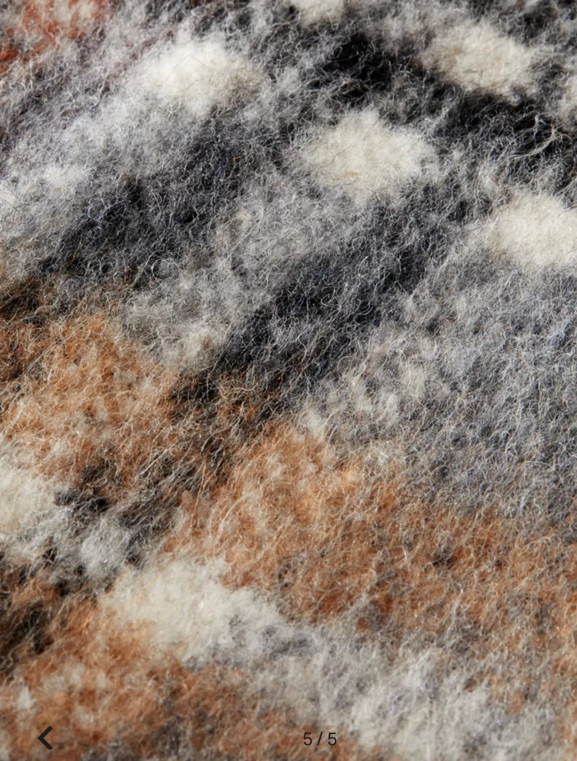 SAS BOUCLE WOOL CHECK SCARF
