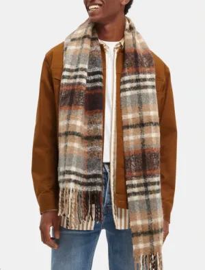 SAS BOUCLE WOOL CHECK SCARF