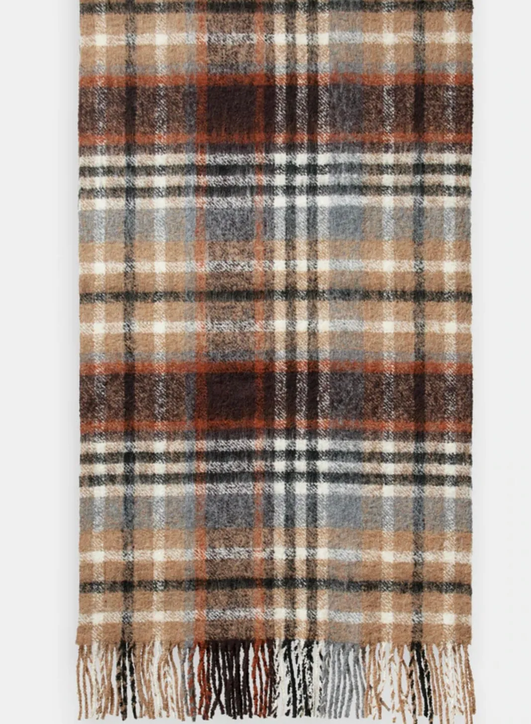 SAS BOUCLE WOOL CHECK SCARF