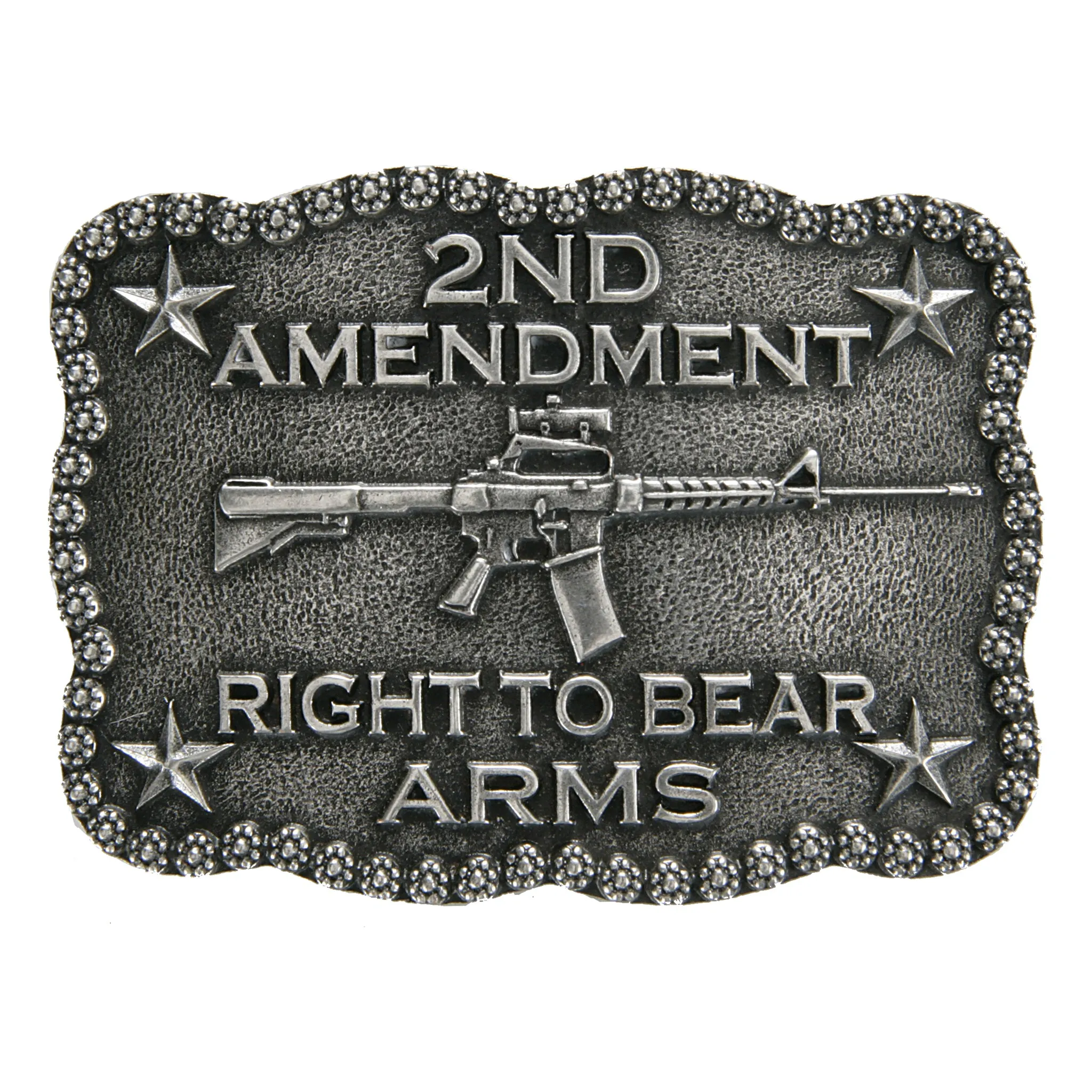 Scalloped 2nd Amendment Right to Bear Arms Buckle