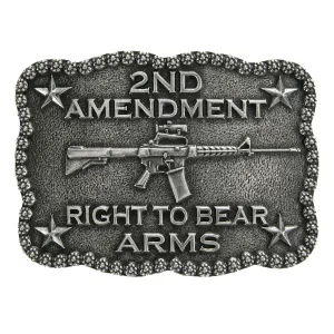 Scalloped 2nd Amendment Right to Bear Arms Buckle