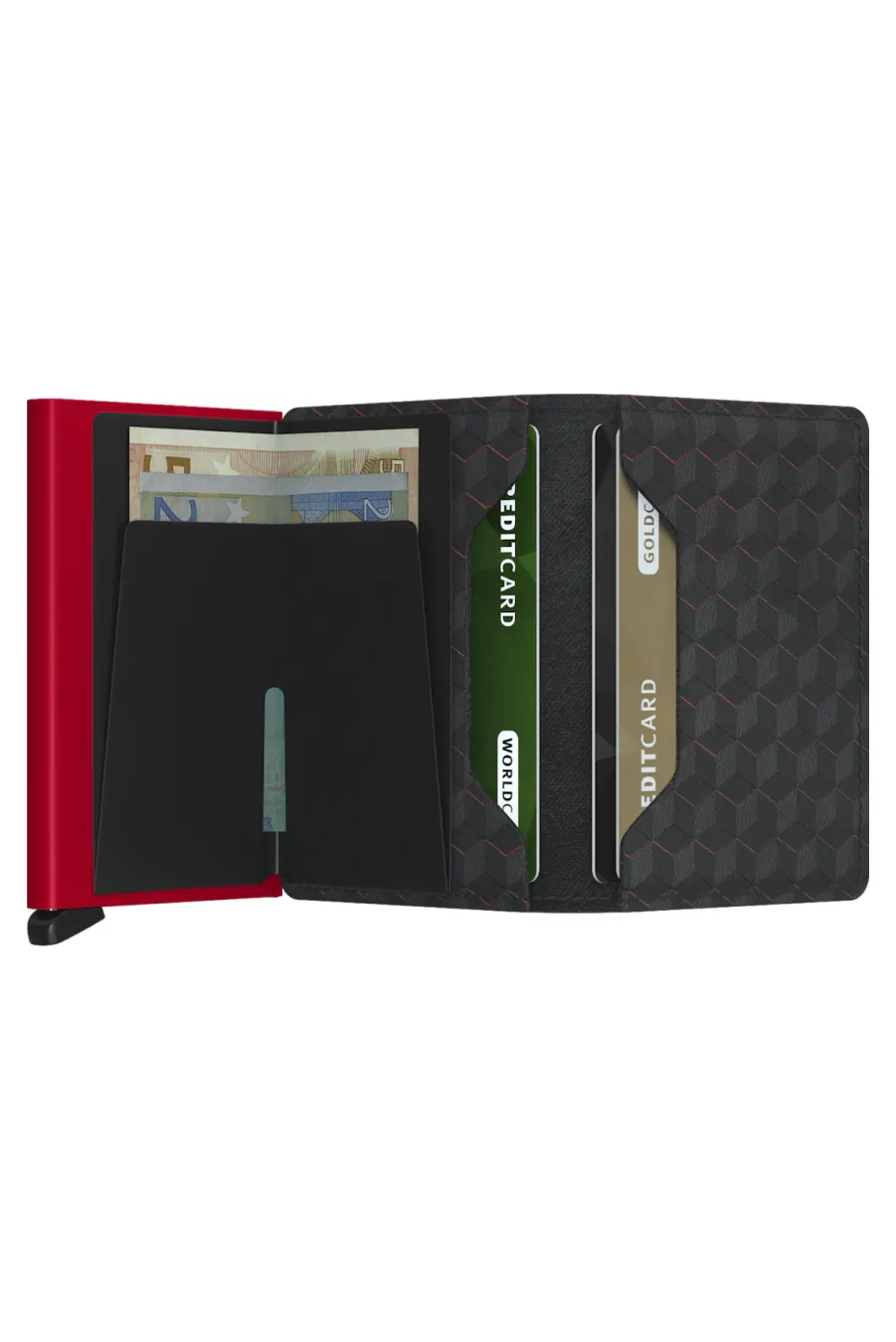 Secrid Slim Wallet - Optical Black / Red