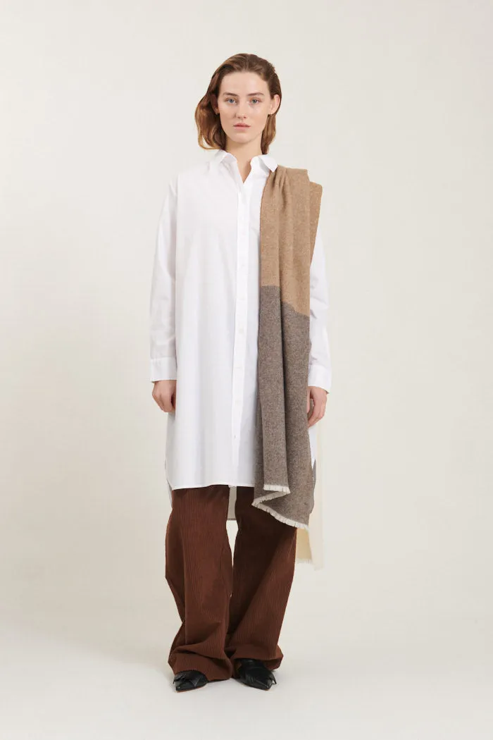 Sena Scarf - Choc torte, tobacco brown, nat. mel., w. white