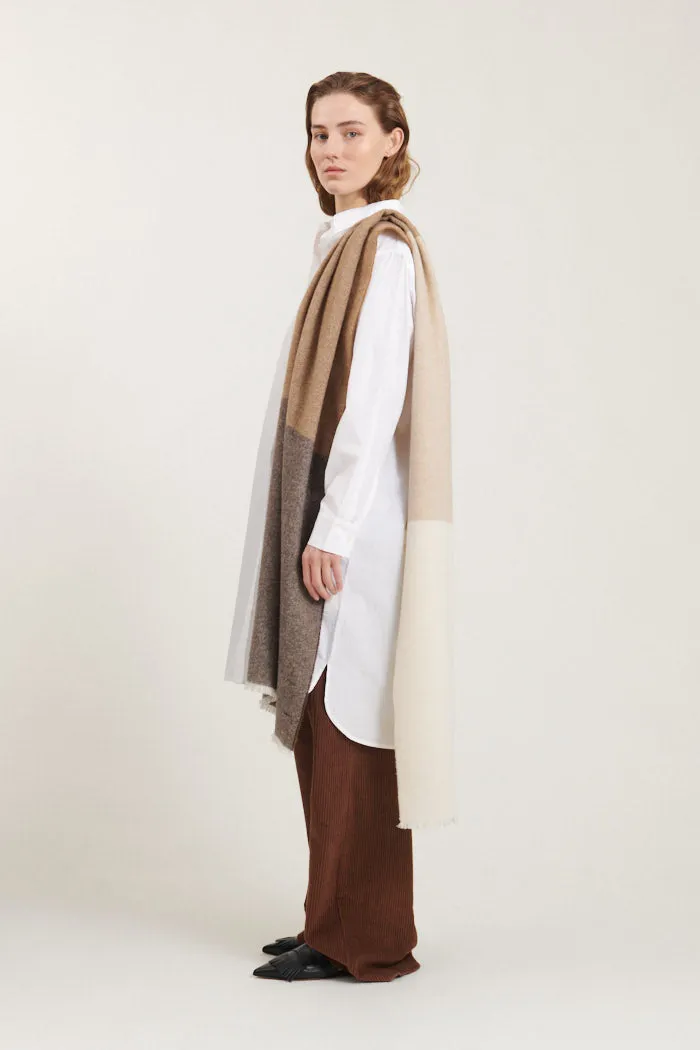 Sena Scarf - Choc torte, tobacco brown, nat. mel., w. white