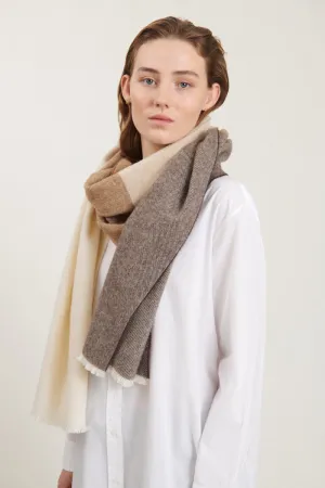 Sena Scarf - Choc torte, tobacco brown, nat. mel., w. white