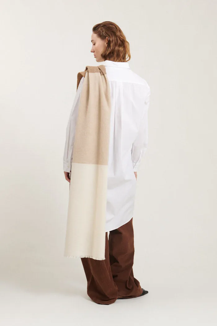 Sena Scarf - Choc torte, tobacco brown, nat. mel., w. white