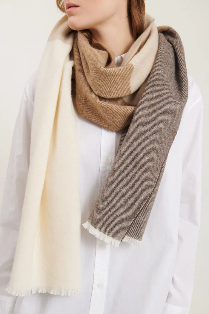 Sena Scarf - Choc torte, tobacco brown, nat. mel., w. white