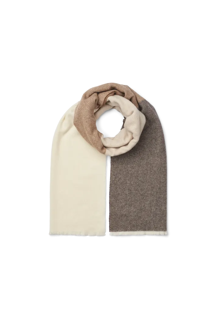 Sena Scarf - Choc torte, tobacco brown, nat. mel., w. white