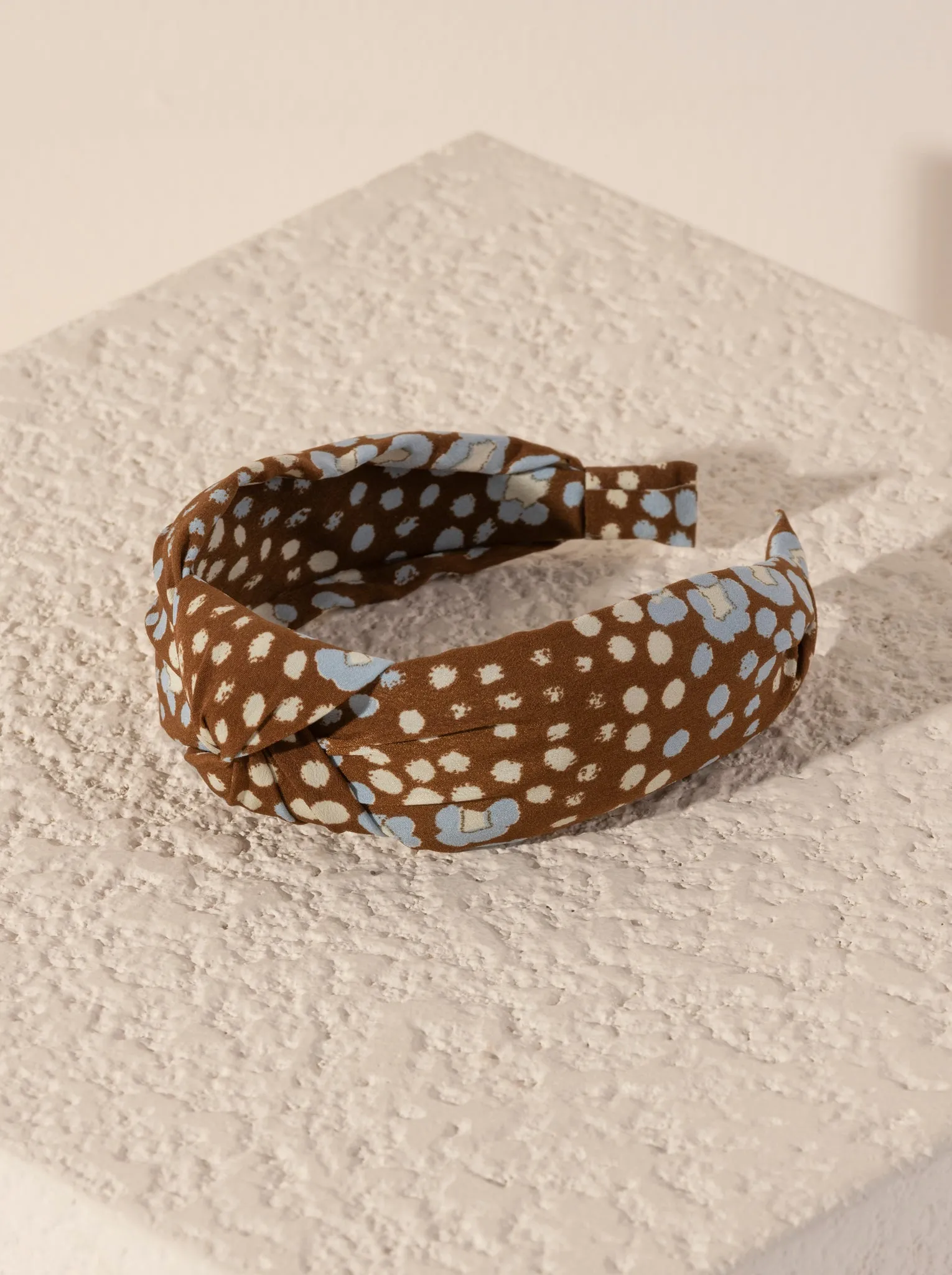 Shiraleah Knotted Flower Print Headband, Brown