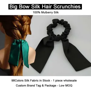 Silk Scrunchies Big Bow - custom and wholesale