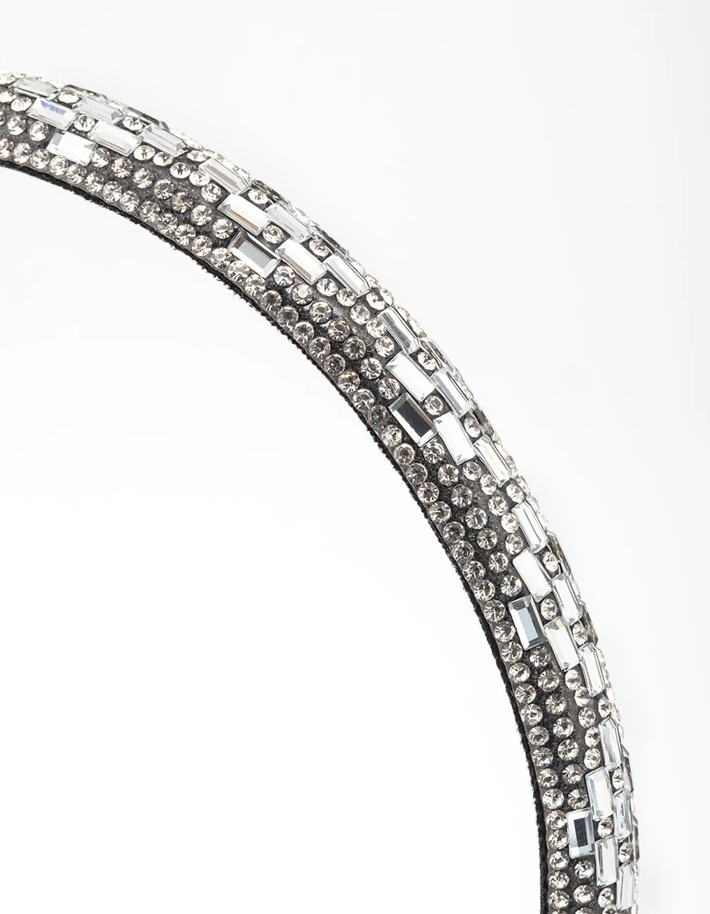 Silver Rectangle Diamante Headband