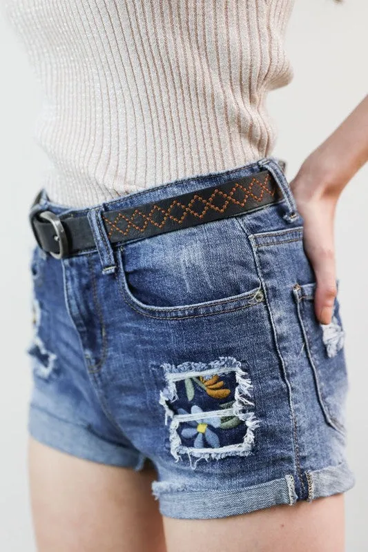 Skinny Tooled Belt
