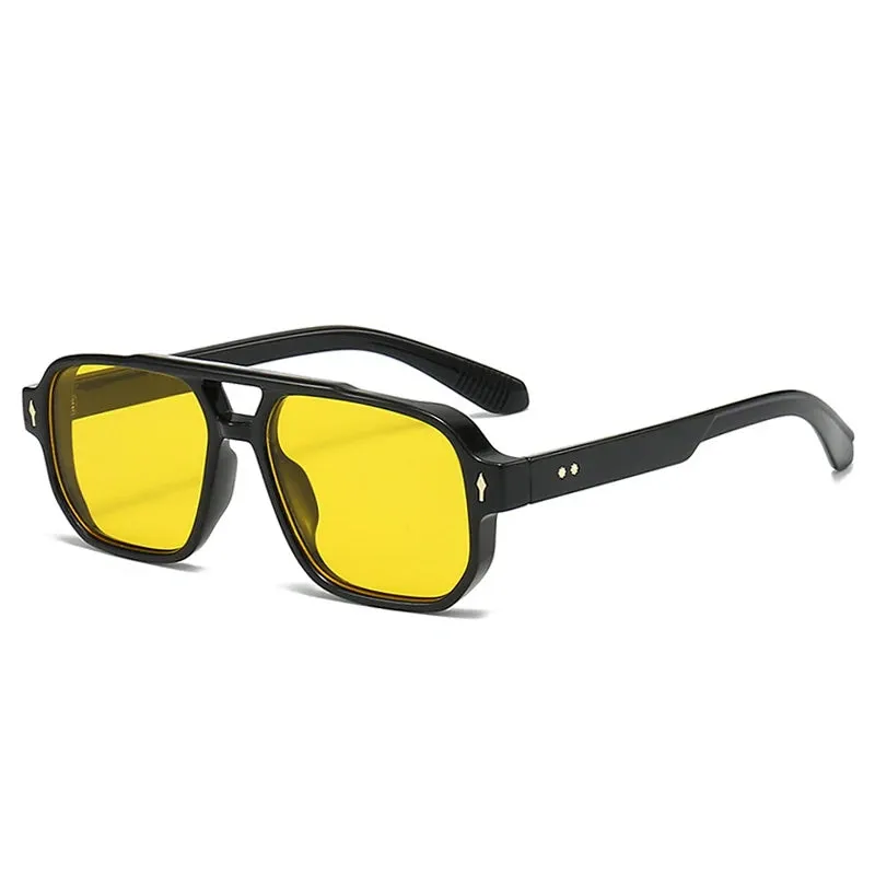 SO&EI Vintage Double Bridges Square Sunglasses