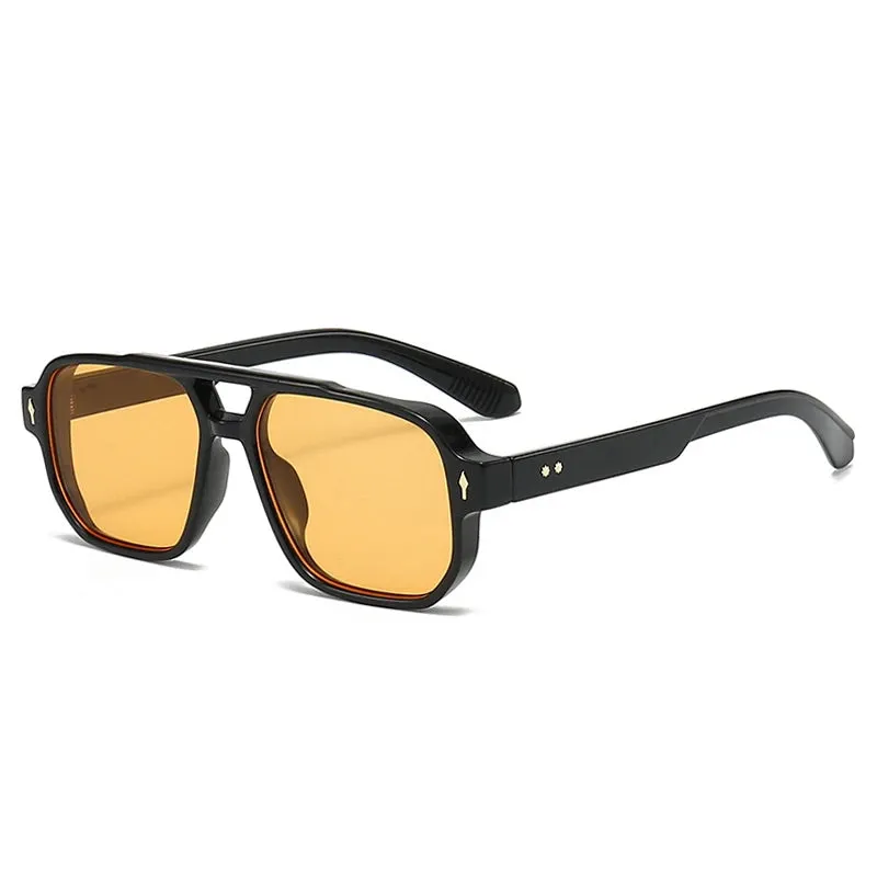 SO&EI Vintage Double Bridges Square Sunglasses