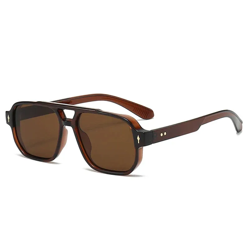 SO&EI Vintage Double Bridges Square Sunglasses