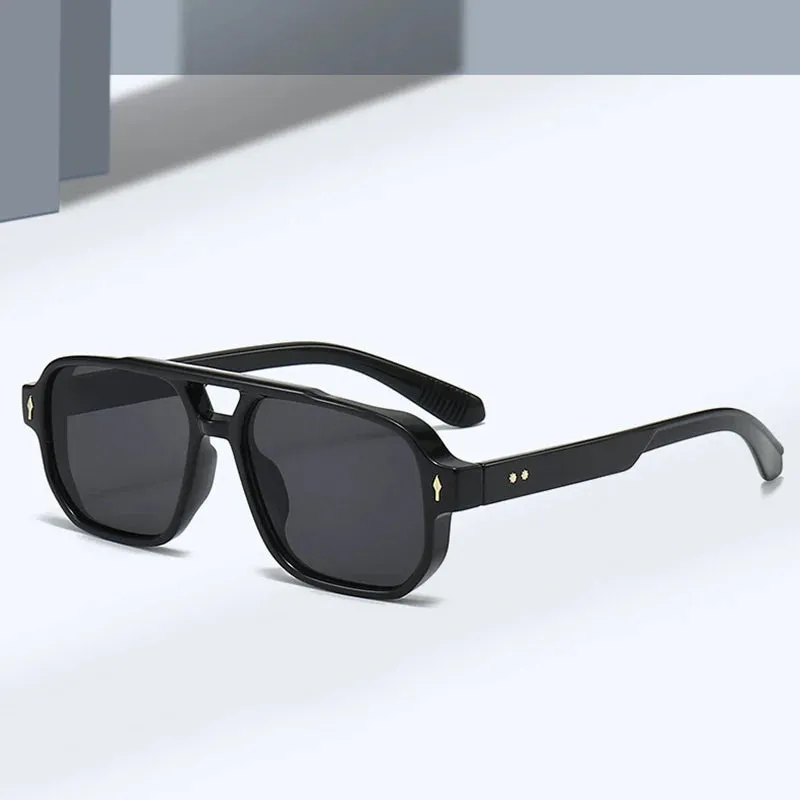 SO&EI Vintage Double Bridges Square Sunglasses