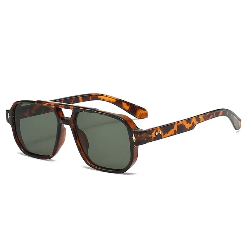 SO&EI Vintage Double Bridges Square Sunglasses