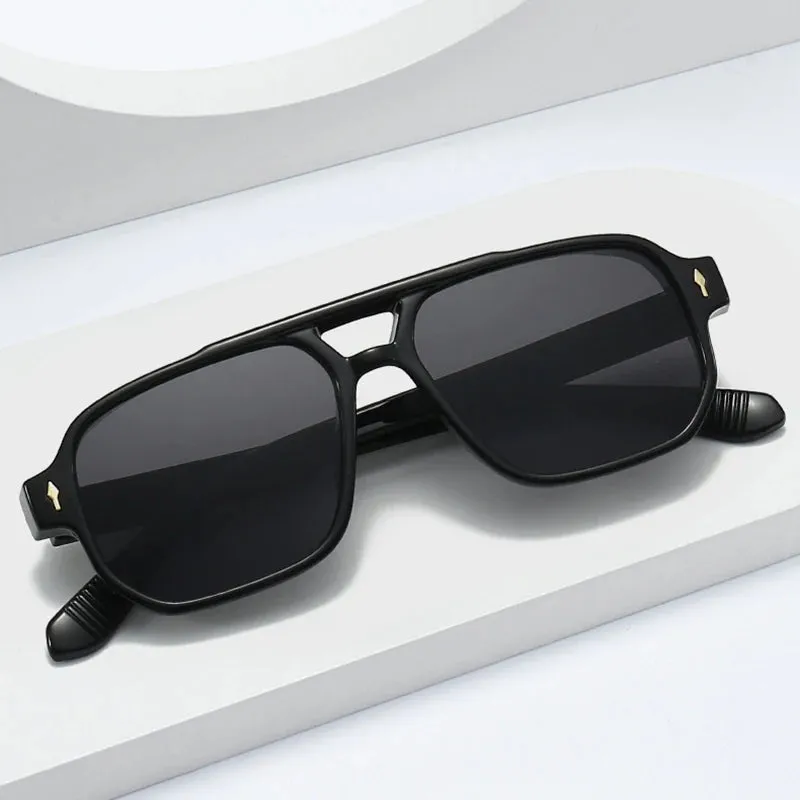 SO&EI Vintage Double Bridges Square Sunglasses