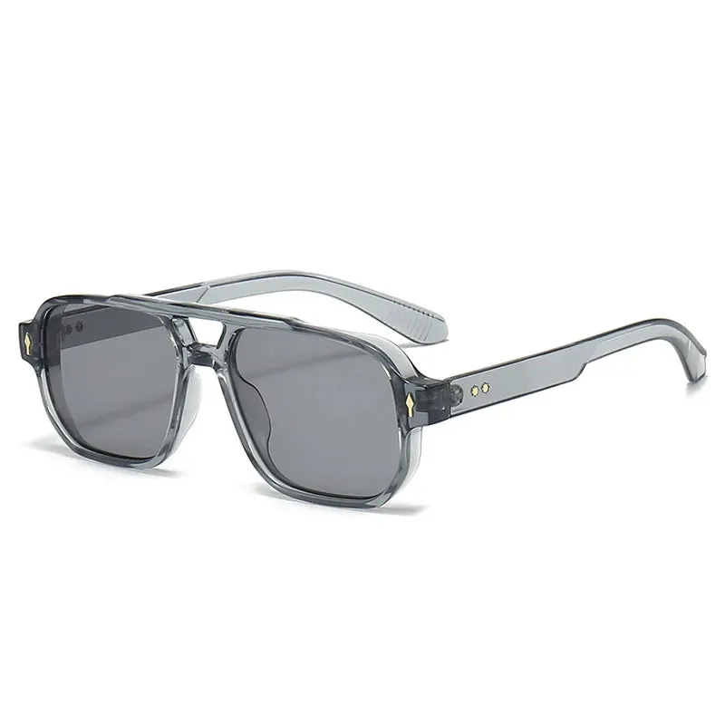 SO&EI Vintage Double Bridges Square Sunglasses