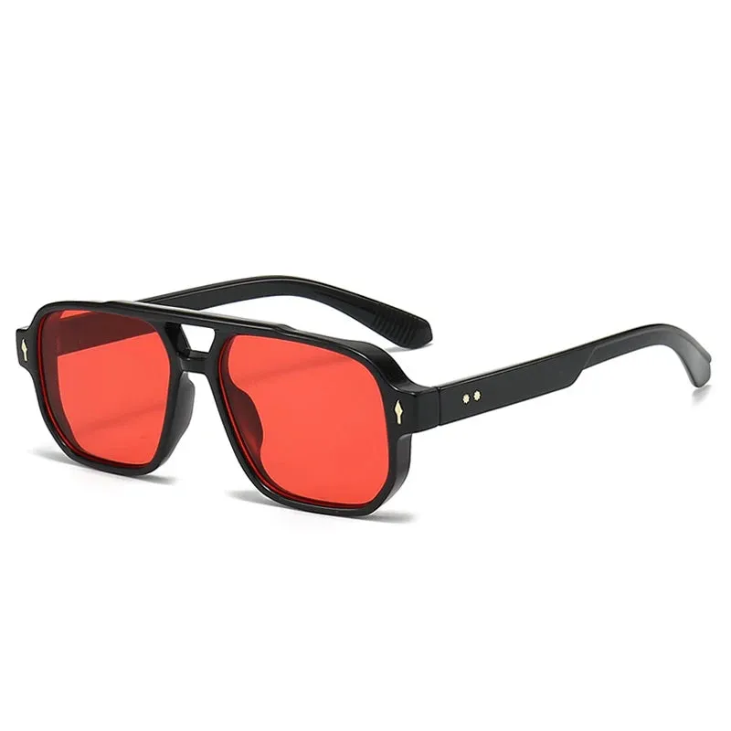 SO&EI Vintage Double Bridges Square Sunglasses