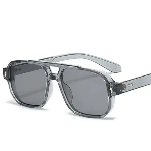SO&EI Vintage Double Bridges Square Sunglasses