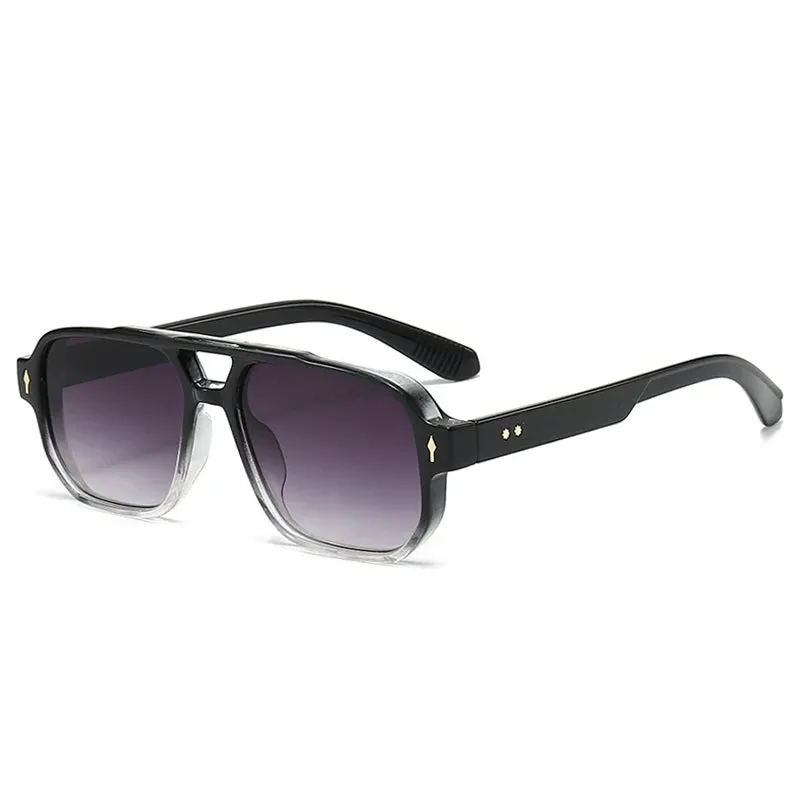 SO&EI Vintage Double Bridges Square Sunglasses